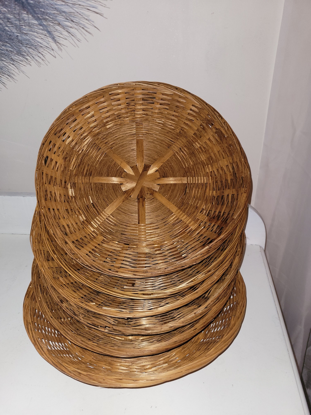 Handwoven Natural Brown Wicker 6 Basket Set Of - Home Accents